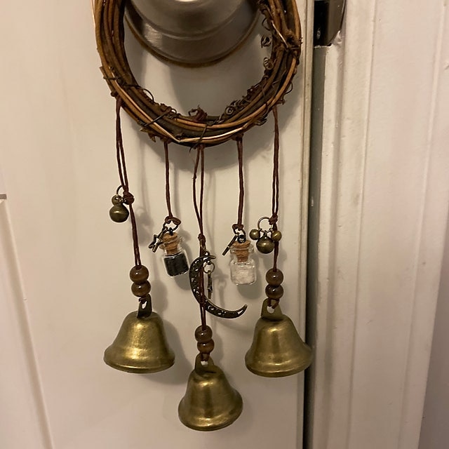 Bells for Door Knob for Protection, Witch Wind Chimes Door Hanger