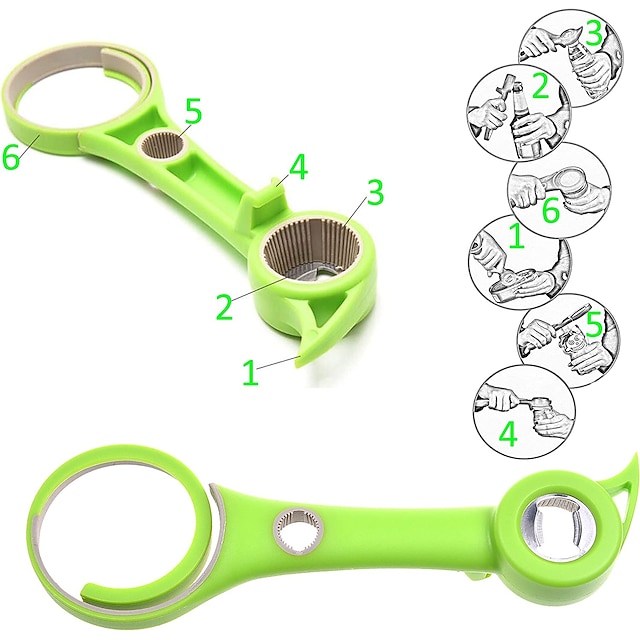 6 in 1 Jar Can Bottle Wine Opener Multifunctional Kitchen Tool for
