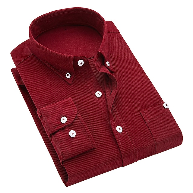DESIGN - Robe courte boutonnée à taille tombante en velours côtelé