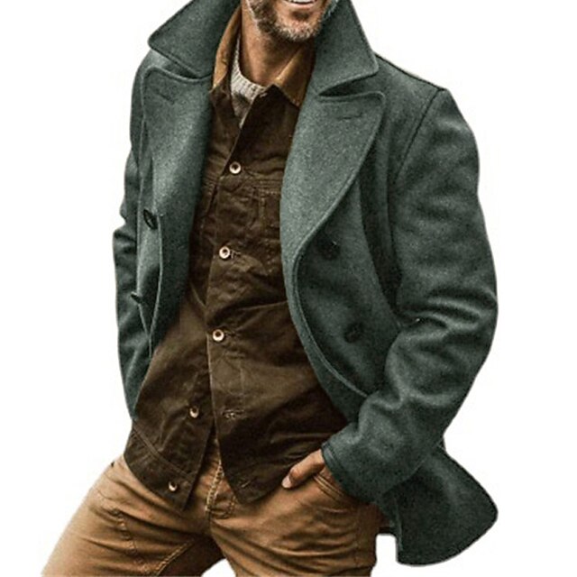 Men's Winter Coat Overcoat Short Coat Business Casual Winter Fall