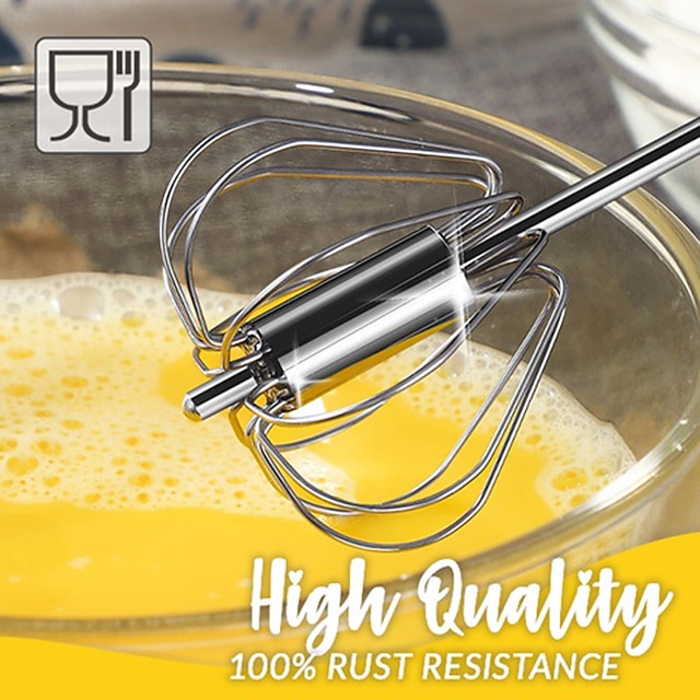 Stainless Steel Egg Whisk, Hand Push Rotary Whisk Blender, Versatile Milk  Frother, Hand Push Mixer Stirrer for Blending, Whisking, Beating & Stirring