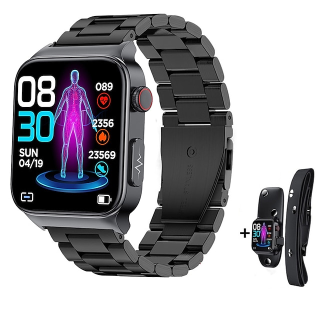  Cardica glycémie montre intelligente ecg surveillance de la pression artérielle température corporelle smartwatch hommes ip68 étanche fitness tracker