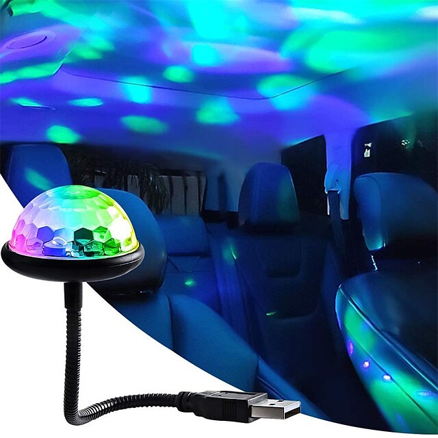  OTOLAMPARA 10W Sound Party Lights Auto USB Mini Disco Party Lights Sound Multi-Color Car Atmosphere Decorations Lamp Magic Strobe for Car