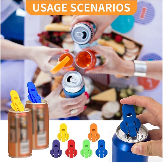  Manual Easy Can Opener, Colorful Soda Beer Can Opener & Beverage Can Cover Protector, Premium Plastic Shields Can Openers for Pop, Coke, Beer, Soda, Drink Aluminum Beverage