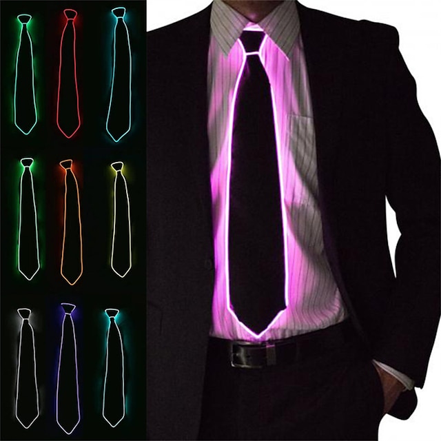  led light up stropdas voor kerst halloween rave party show kostuum accessoires