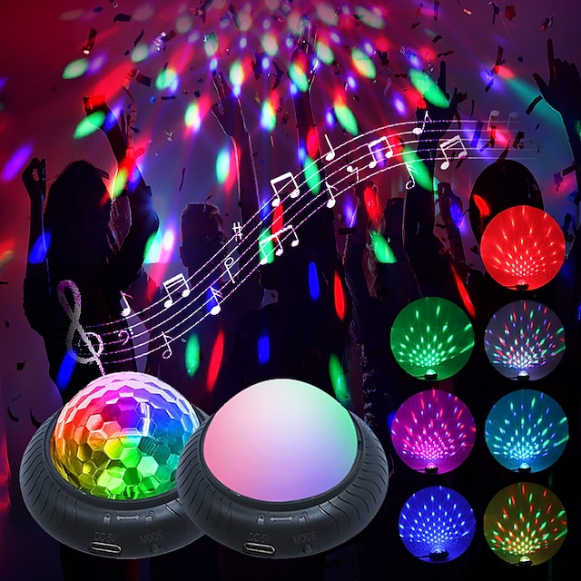  Bola de discoteca led, luces de escenario, ovni, 9 colores, bola mágica de cristal dmx, efectos de luz de escenario, fiesta de dj, luces activadas por sonido de Navidad