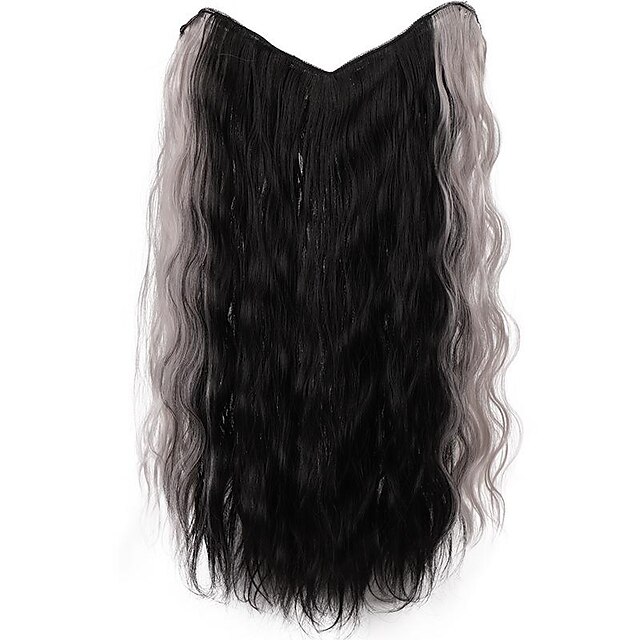lightinthebox.com | Long curly hair water ripple highlight gray hair extension