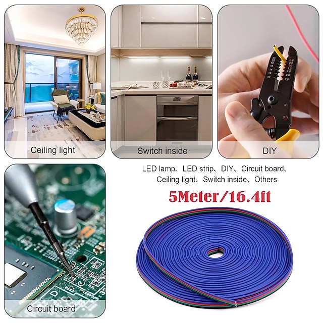 DIY LED Llight Bar Connector Kit is Applicable to 5050 10mm 4pin
