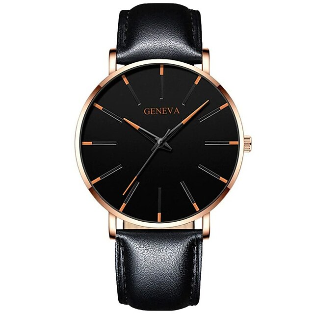 Geneva Quartz Watch for Men Minimalist Ultra Thin Stainless Steel Watch ...