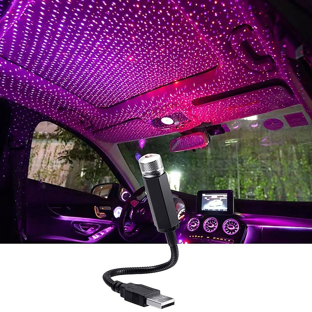  Mini LED Car Roof Star Night Projector Lights Red Blue 2 Colors   Atmosphere Galaxy Lamp USB Ambient Lights