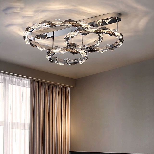  80 cm plafondlamp led kristal roestvrij staal designer kunst gegalvaniseerd modern 220-240v