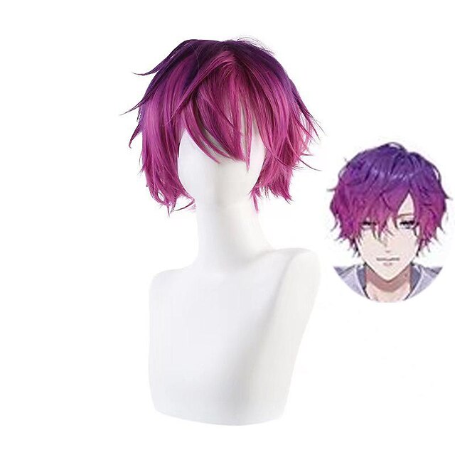 Vtuber Rainbow Club Virtual Idol Anchor Uki Violeta Cos Wig Purple