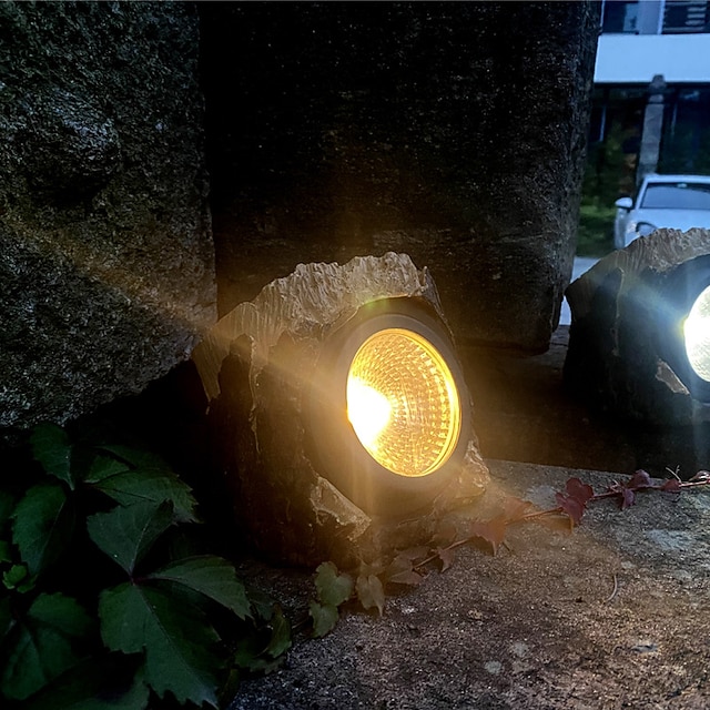 Solar Pathway Light Outdoor Rock Light 2 Modes Lighting Outdoor Waterproof Garden Lights Solar
