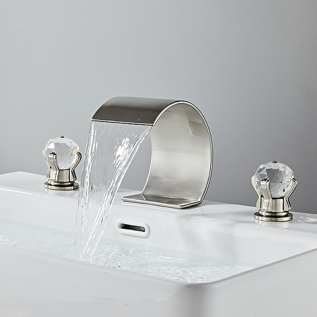 Bathroom Faucet 3 Hole Dual Crystal Knobs Widespread 3 Holes Vanity   Vemmtp1663929725612 