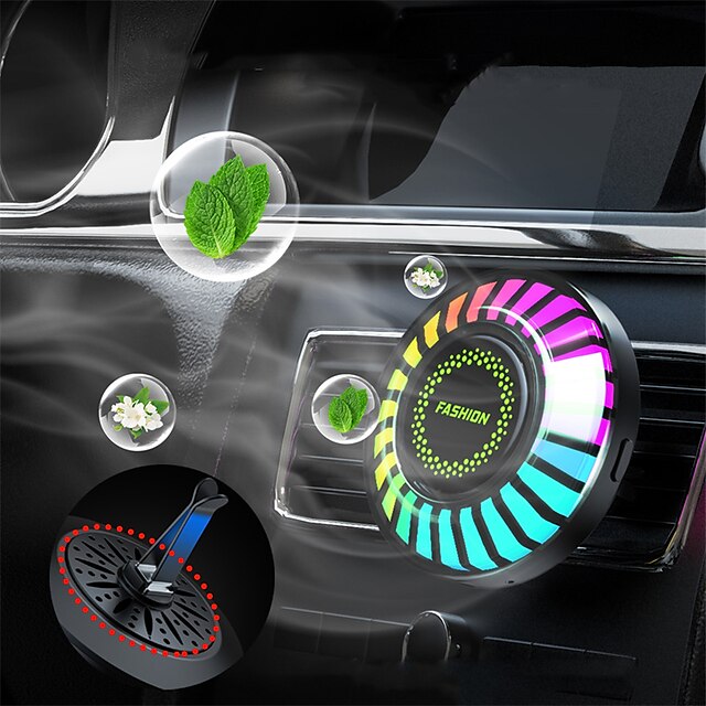  OTOLAMPARA 2PCS High Lightness 50W App Control Car Music Rhythm Lamp RGB LED Strip Sound Control Voice Rhythm Atmosphere Light Car Air Freshener 256 Colors Option