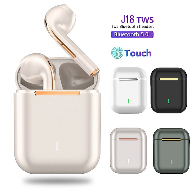  J18 Αληθινά ασύρματα ακουστικά TWS Στο αυτί Bluetooth 5.1 Στέρεο Γρήγορη φόρτιση Ενσωματωμένο μικρόφωνο για Apple Samsung Huawei Xiaomi MI Γιόγκα Καταλληλότητα Γυμναστήριο προπόνηση Κινητό Τηλέφωνο