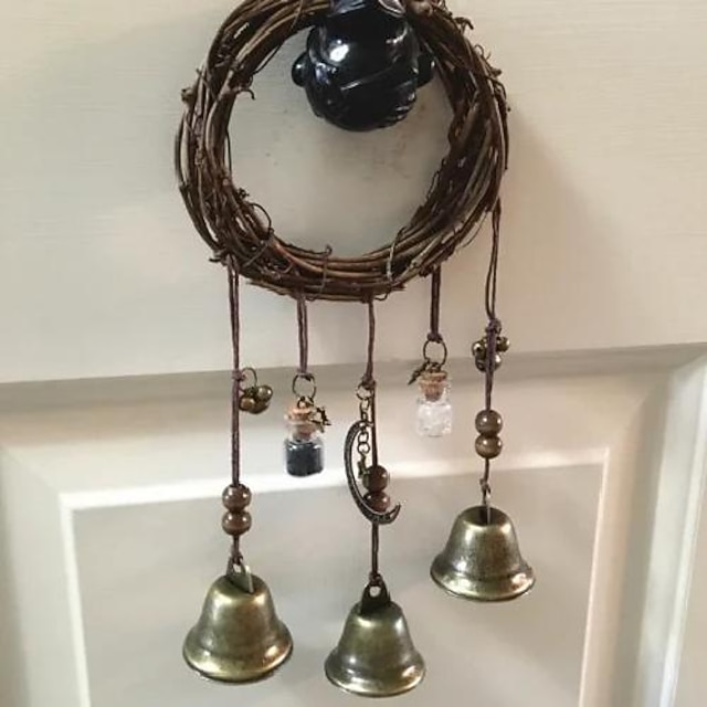 Bells for Door Knob for Protection, Witch Wind Chimes Door Hanger