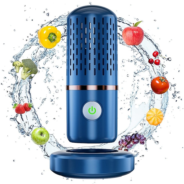  lavadora de frutas y verduras aquapur lavadora de frutas y verduras oh tecnología de purificación de iones purificador de frutas (azul) para lavar frutas verduras vajilla de arroz