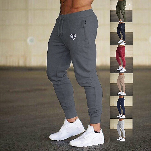  Men's Sweatpants Joggers Trousers Track Pants Drawstring Elastic Waist Geometric Pattern Sports Outdoor Athleisure ArmyGreen Black