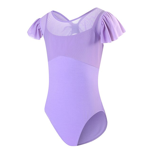 Kids' Dancewear Ballet Leotard / Onesie Pure Color Splicing Tulle Girls
