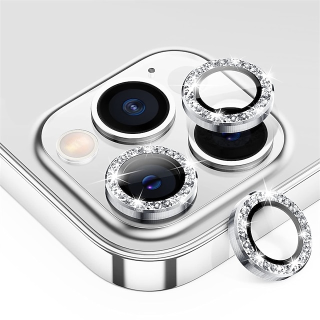  1 Lote protector de lentes de cámara Para Apple iPhone 15 Pro Max Plus iPhone 14 13 12 11 Pro Max Mini X XR XS Max 8 7 Plus Aleación de Aluminio Dureza 9H Anti-Huellas Diamante Anti-Arañazos