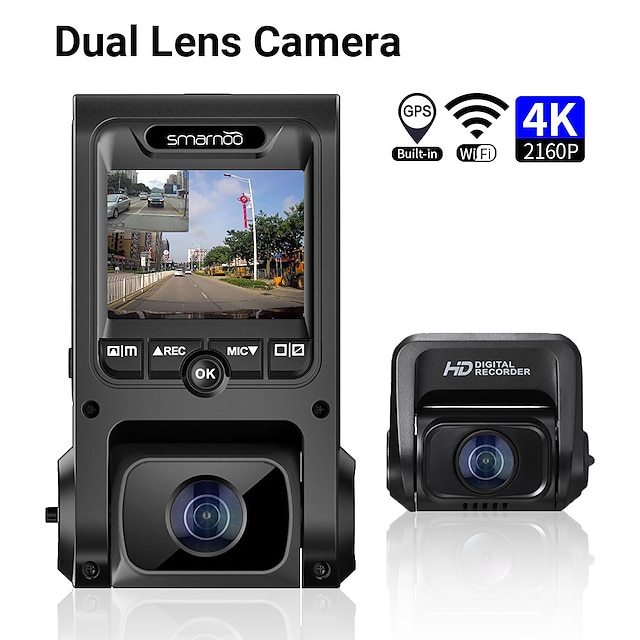 4K Dash Cam Built in GPS Speed Front and Rear Dual Single front 1080P ...