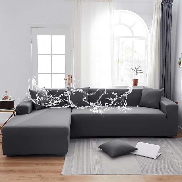  Wodoodporny narzuta na sofę elastyczne narzuty miękkie trwałe narzuta na sofę 1 sztuka tkanina spandex zmywalny ochraniacz na meble pasuje do fotela/loveseat/sofa/xl sofa/l kształt sofa