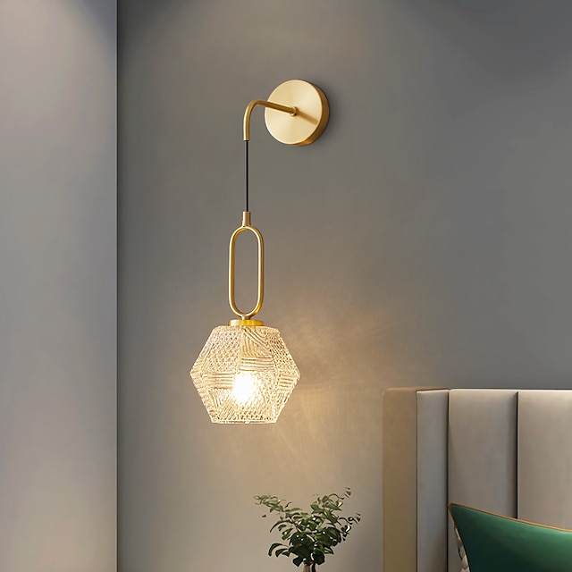  مصابيح جدارية داخلية حديثة على الطراز الاسكندنافي لغرفة المعيشة وغرفة النوم مصباح جداري نحاسي 220-240 فولت