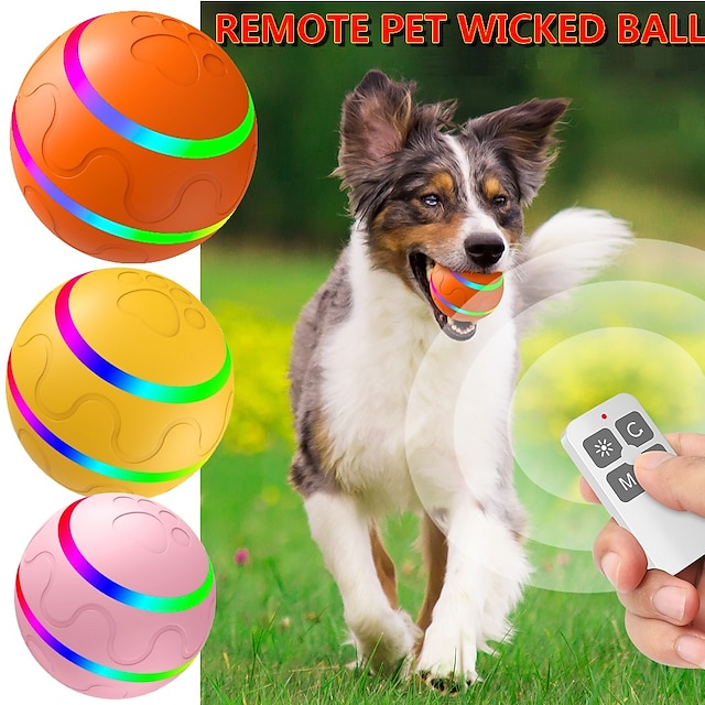  interaktiv hundelegetøj wicked ball fjernbetjening til indendørs katte hunde med bevægelsesaktiveret usb genopladelig