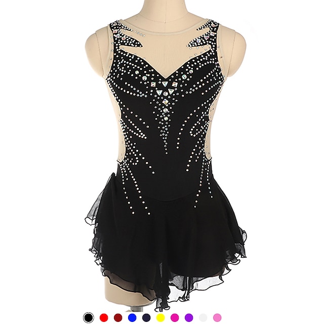 Figure Skating Dress Women's Girls' Ice Skating Dress White Black ...