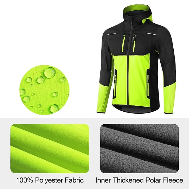 INBIKE Men's Cycling Jacket Windbreaker Fleece Jacket Winter Thermal
