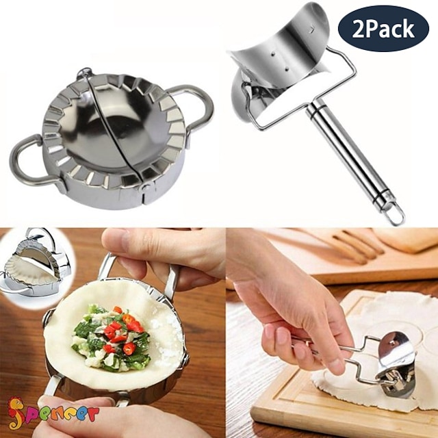 2Pcs Dumplng Maker Stanless Steel Dumplng Press Mold Manual Dumplng