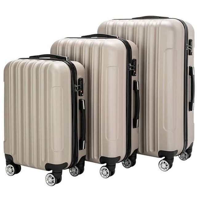  3-i-1 multifunktionell stor kapacitet resväska resväska bagageuppsättning champagne
