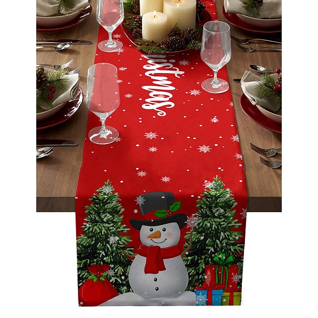  Chemin de table, décoration de table à manger de cuisine de vacances d'hiver saisonnières pour la décoration intérieure et extérieure de fête à domicile