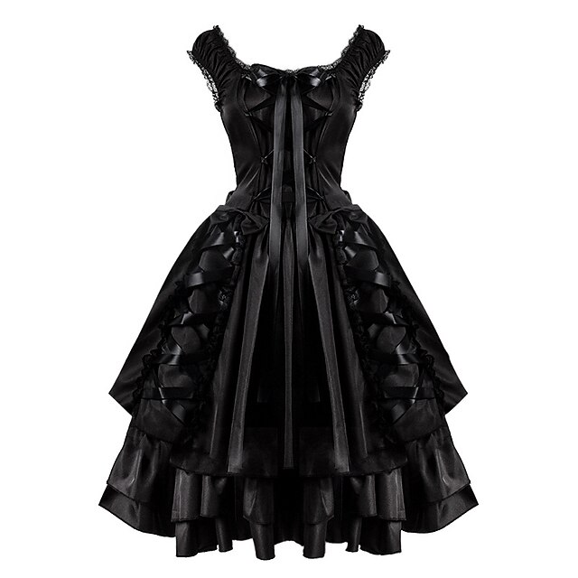 Retro Vintage Punk & Gothic Medieval Dress Masquerade Goth Girl Women's ...