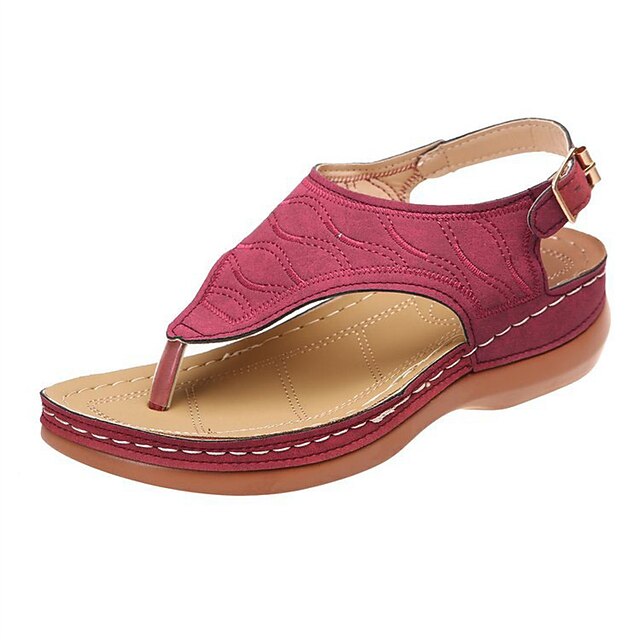 Women's Sandals Wedge Sandals Plus Size Daily Summer Buckle Wedge Heel