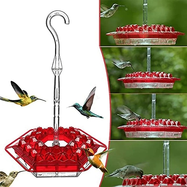  Kolibri-Futterspender zum Aufhängen im Freien, auslaufsicher, leicht zu reinigen und nachzufüllen, Untersetzer-Brumm-Futterspender für Hummervögel, inklusive Aufhängehaken