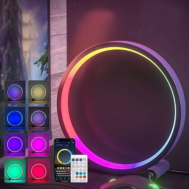  Luce notturna a led intelligente Lampada da scrivania atmosfera desktop RGB Controllo app bluetooth adatta per la decorazione del comodino della camera da letto della sala giochi shustar
