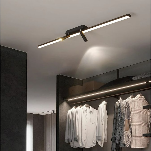  2-Light 80/100 cm Single Design Ceiling Light LED Spotlight Track Light Metal Modern Simple Style Black 220-240V