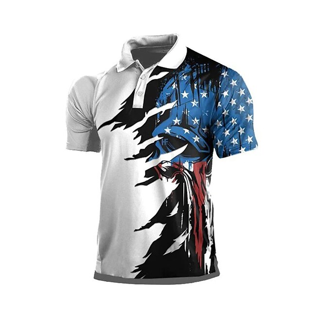 Men's Polo Shirt Golf Shirt Graphic National Flag Turndown Custom Print ...