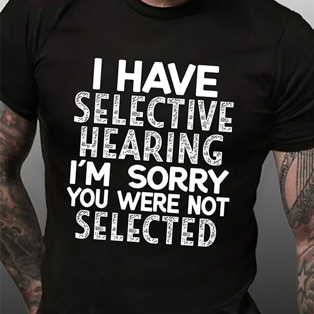 Men's Slogan T Shirt Casual Style Cotton Short Sleeve Graphic Shirt Blue-Green Black Wine Comfortable Tee Vacation Holiday Fashion Designer Clothing 6