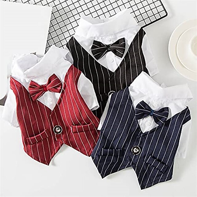 Dog Tuxedo Dog Suit, Dogs Tuxedo Wedding Party Suit, Dog Prince Wedding Bow Tie Shirt Formal Dog Wedding Attire for Small and Medium Dogs 7