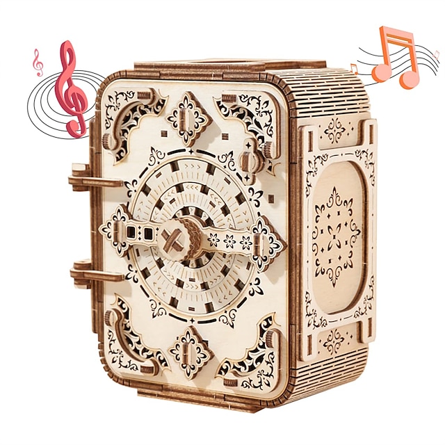  3d drewniane puzzle tajny kod schowek hasło etui na muzykę diy home decoration laserowo wycinany model mechaniczny wspaniałe prezenty dla dorosłych i nastolatków (sekretne pudełko)