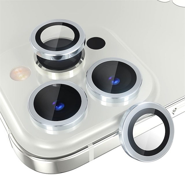  1 Set Protezione lente fotocamera Per Apple iPhone 16 iPhone 15 Pro Max Plus iPhone 14 13 12 11 Pro Max Plus Mini SE Lega d'alluminio Durezza 9H Anti-impronte Luminoso Antigraffio