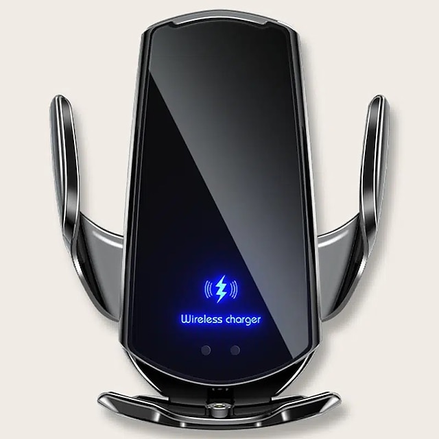  q3 bil trådløs lading mobiltelefonholder intelligent induksjonsåpning og lukking av bilnavigasjonsrammemontert magnetisk ladeanordning, automatisk stramming av sensoren, egnet for 99% smarttelefoner