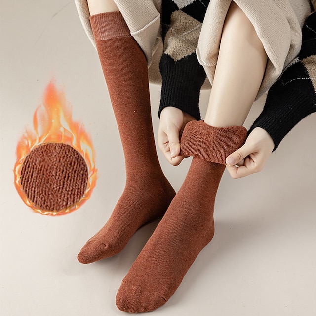  Γυναικεία Κάλτσες Μέχρι το Γόνατο Σπίτι Δώρο Καθημερινά Συμπαγές Χρώμα Ρετρό Πολυεστέρας Πλεκτό Δουλειά Επίσημο Καθημερινό Ζεστό Ελαστικό 1 ζευγάρι