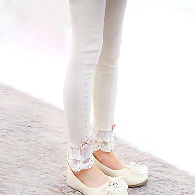 Kids Girls' Solid Color Cute 7-13 Years Winter Pink Yellow Navy Blue / Fall 6