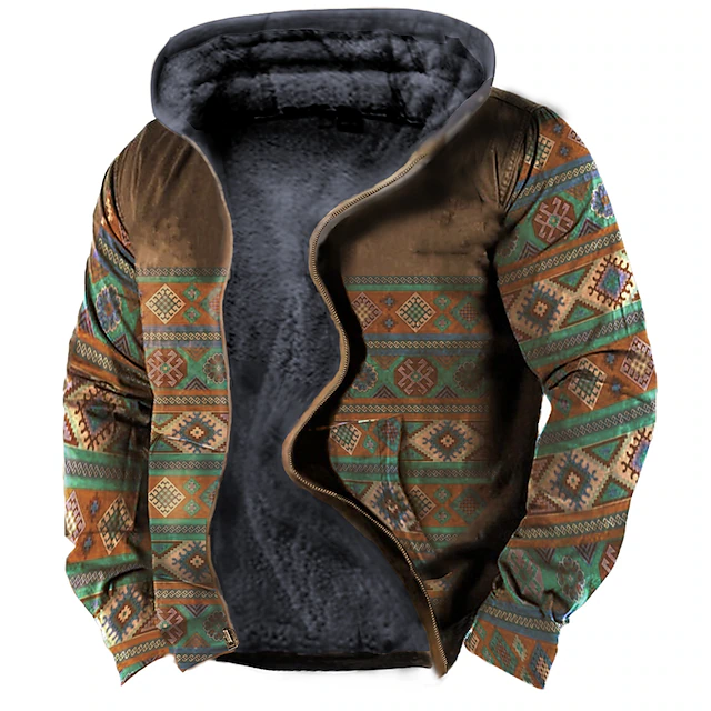 Men's Fleece Jacket Full Zip Hoodie Fleece Hoodie Sherpa Jacket Thick ...