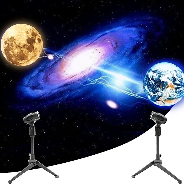  Starry Projector 2 In 1Moon Earth Projector Lamp 360 Rotatable Bracket USB Rechargeable Led Night Light Planet Projection Lamp
