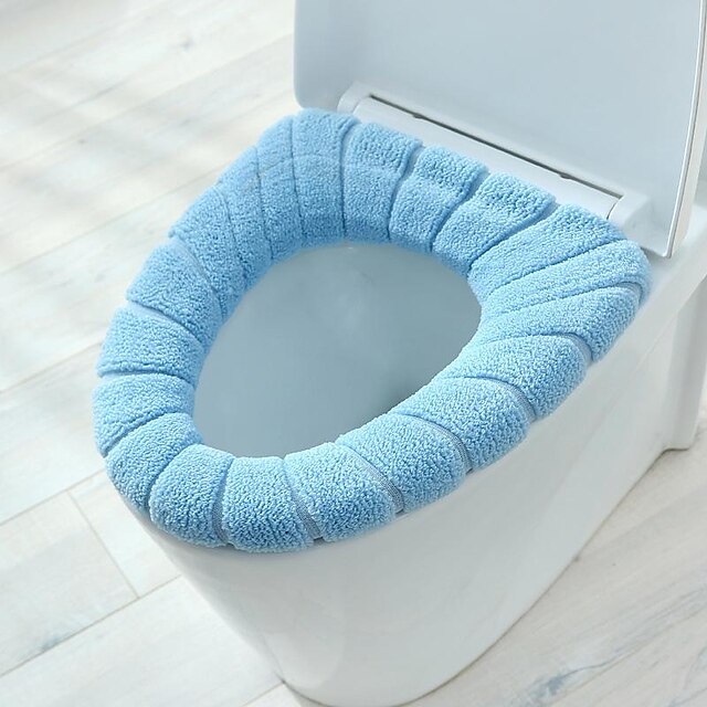 Soft Toilet Seat Cover Pads Thicker Warmer Stretchable Washable Cloth